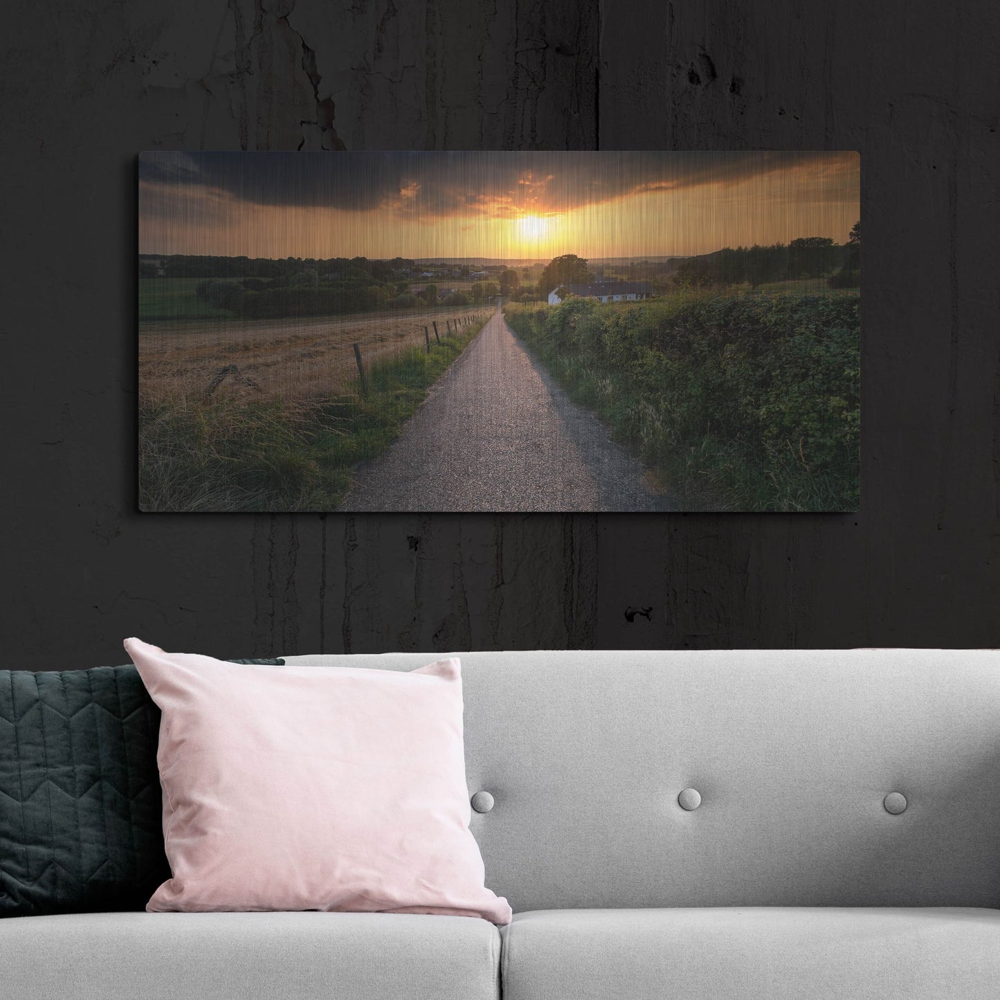 Luxe Metal Art 'Road To Sunset Valley' by Istvan Nagy, Metal Wall Art,48x24