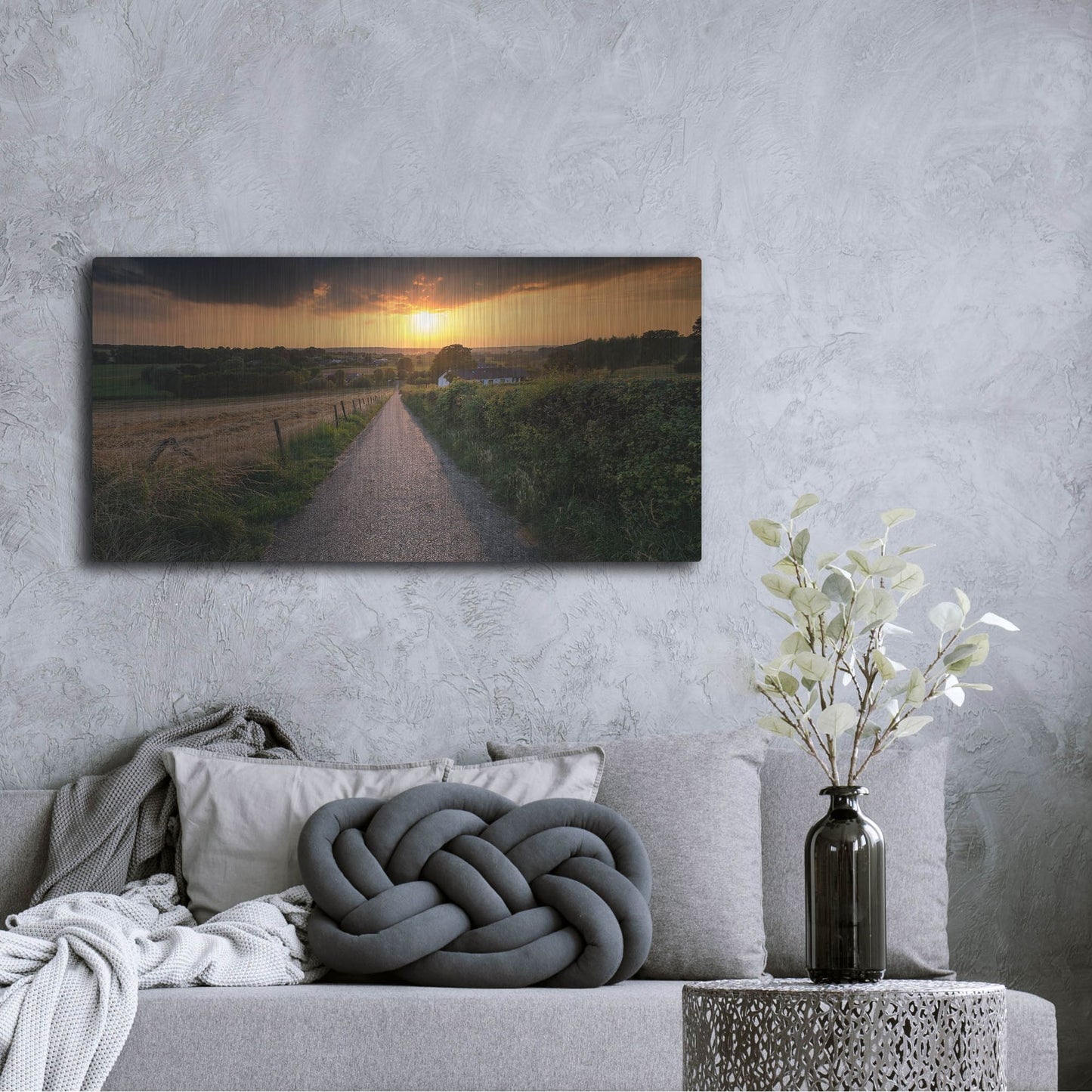 Luxe Metal Art 'Road To Sunset Valley' by Istvan Nagy, Metal Wall Art,48x24