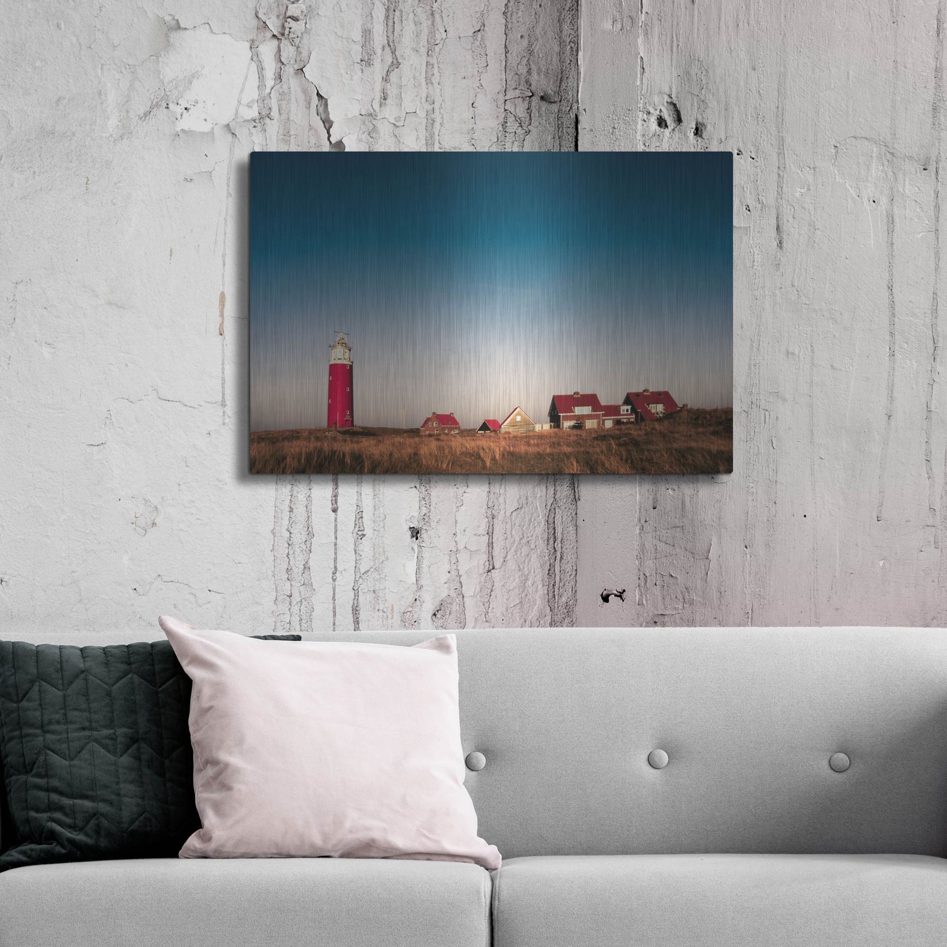 Luxe Metal Art 'Texel Lighthouse' by Istvan Nagy, Metal Wall Art,36x24