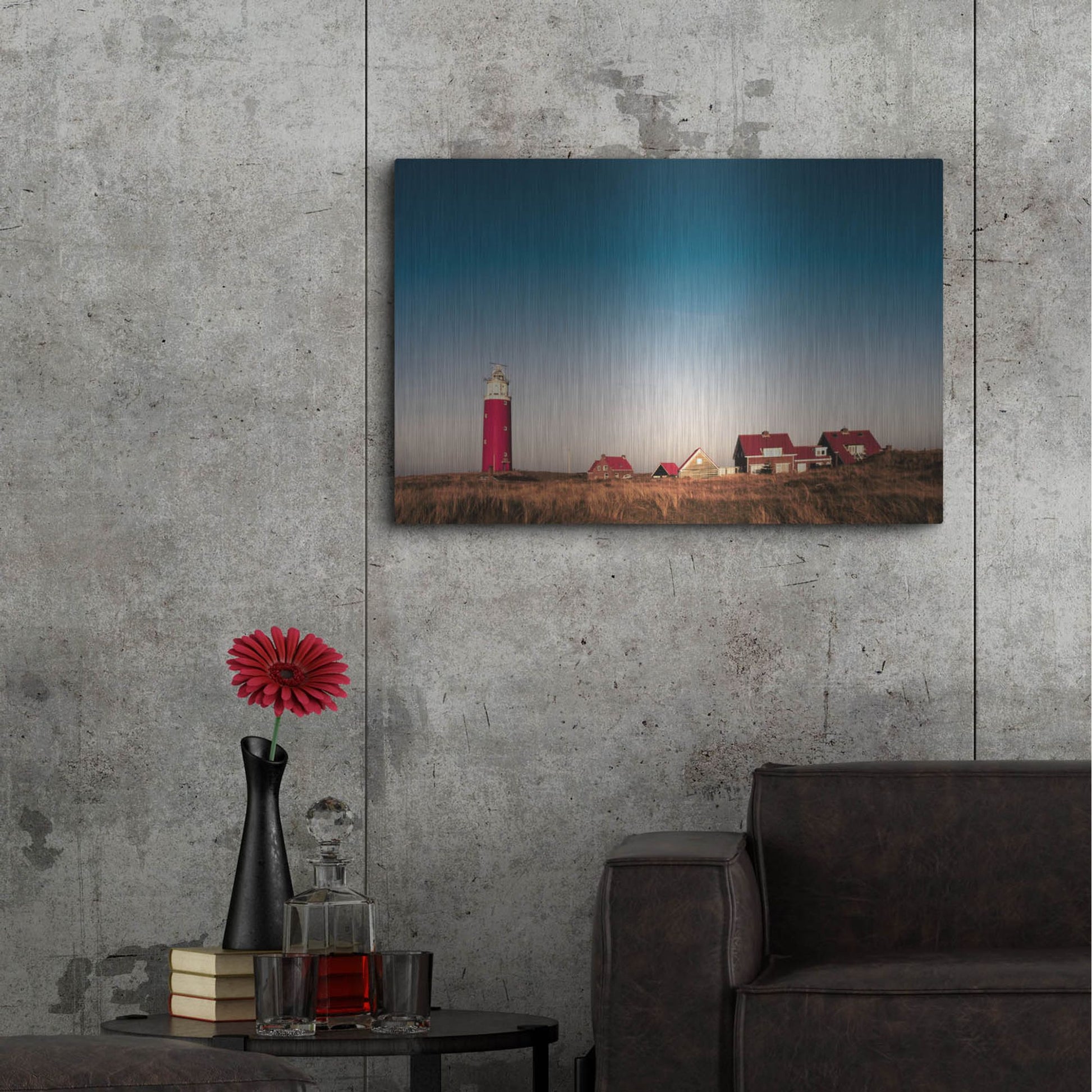 Luxe Metal Art 'Texel Lighthouse' by Istvan Nagy, Metal Wall Art,36x24