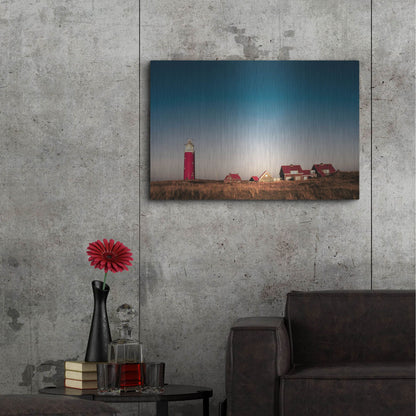 Luxe Metal Art 'Texel Lighthouse' by Istvan Nagy, Metal Wall Art,36x24