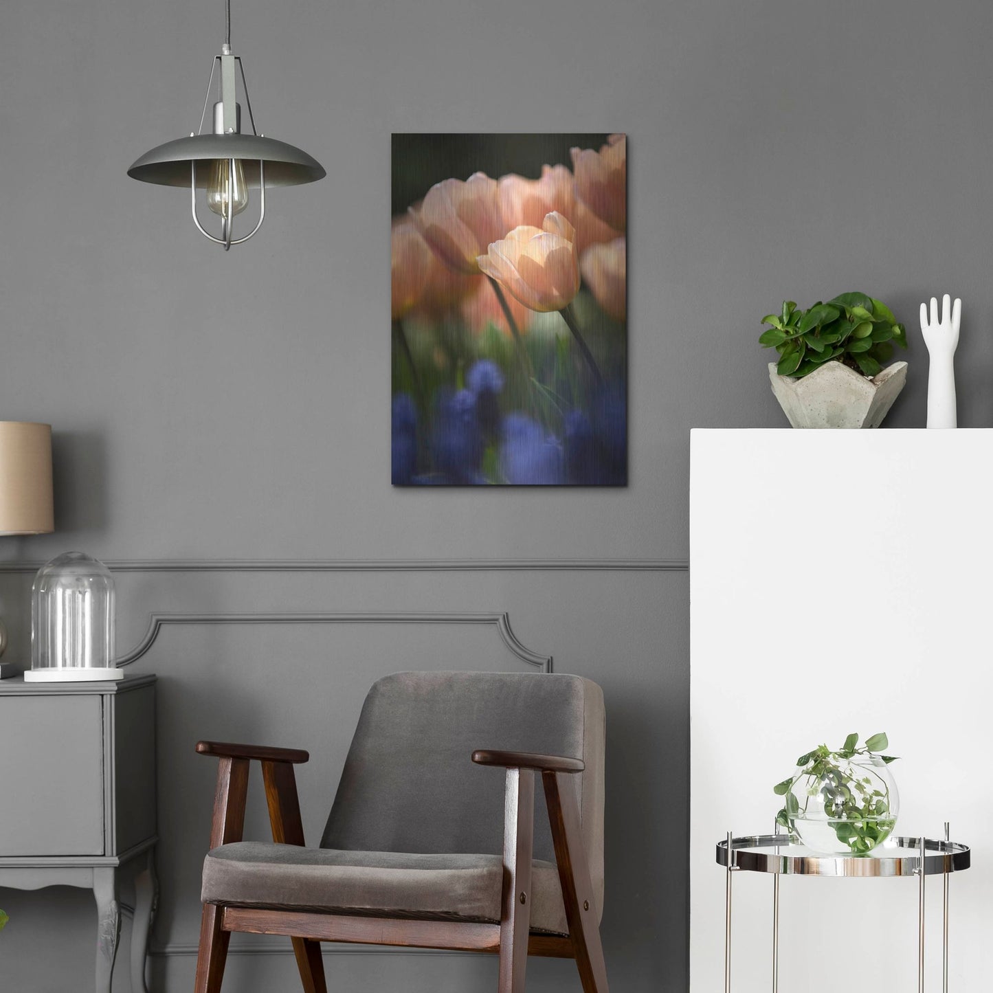 Luxe Metal Art 'Tulip No 1' by Istvan Nagy, Metal Wall Art,16x24