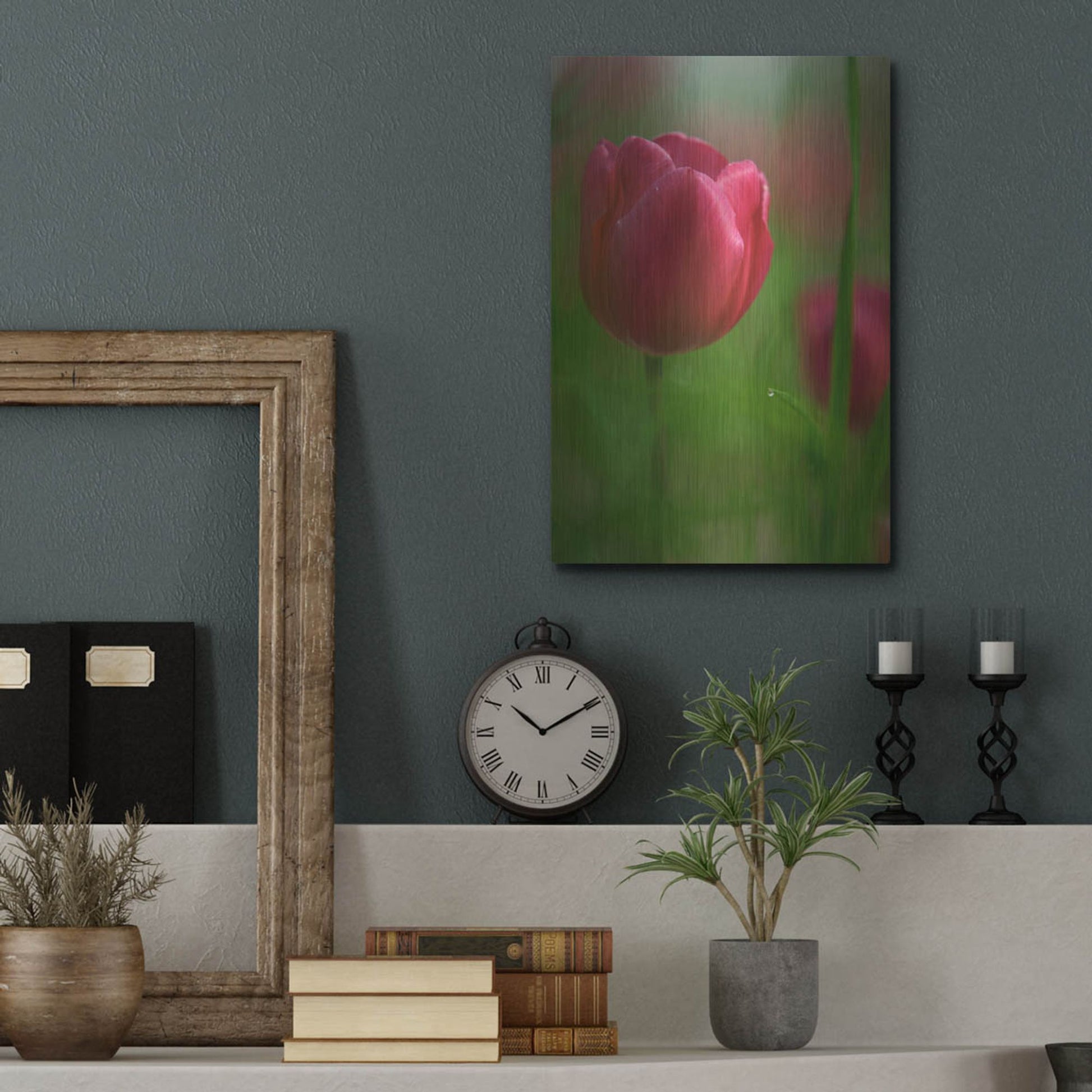 Luxe Metal Art 'Tulip No 2' by Istvan Nagy, Metal Wall Art,12x16