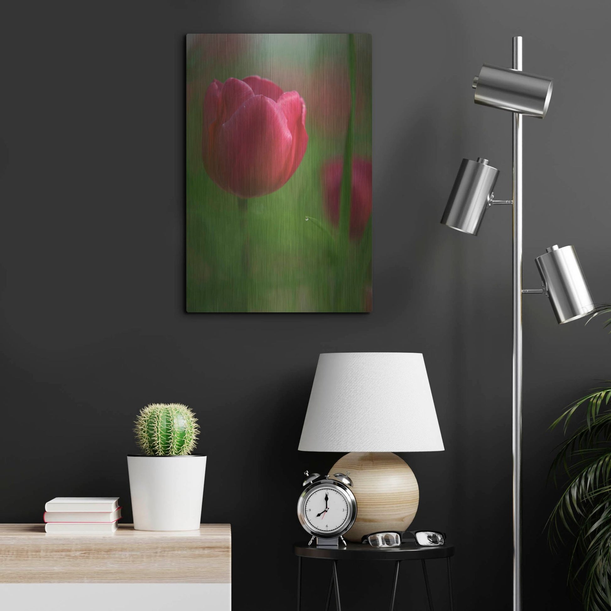 Luxe Metal Art 'Tulip No 2' by Istvan Nagy, Metal Wall Art,16x24