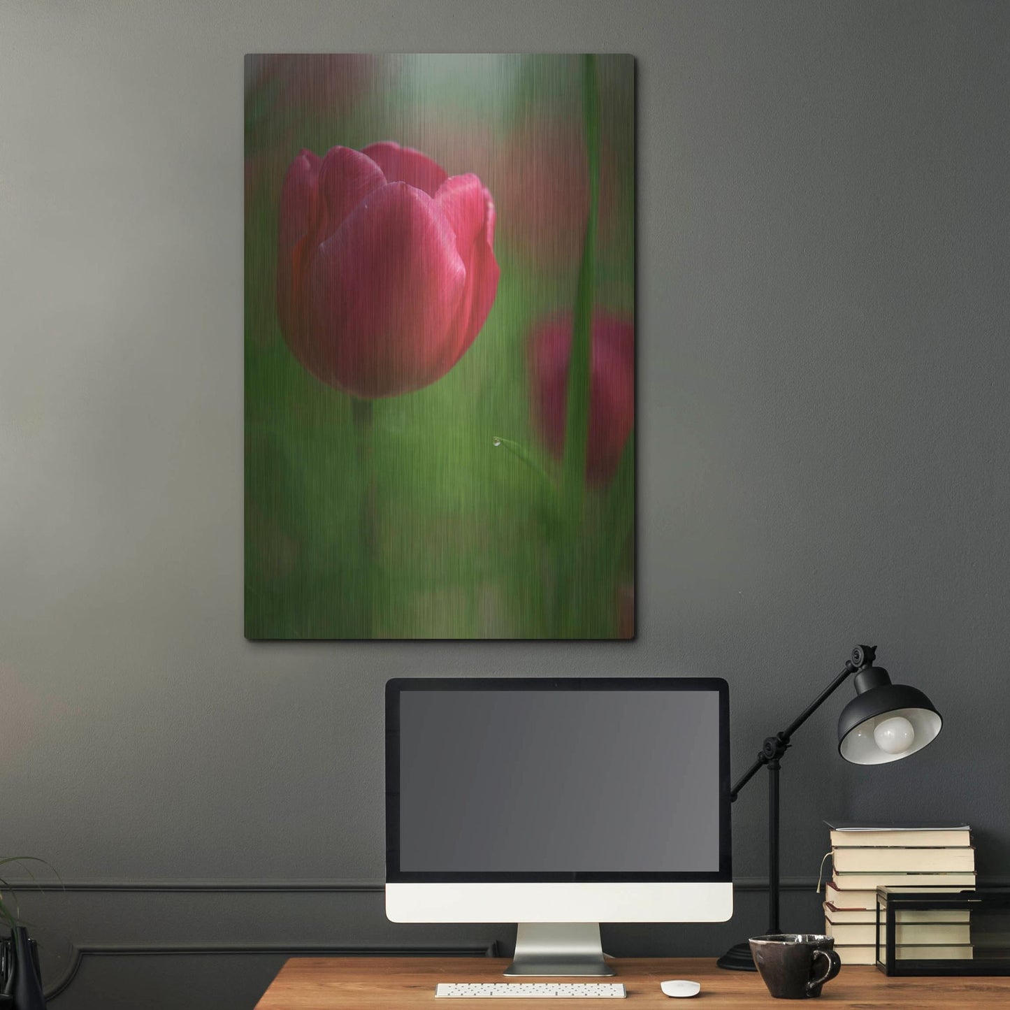 Luxe Metal Art 'Tulip No 2' by Istvan Nagy, Metal Wall Art,24x36