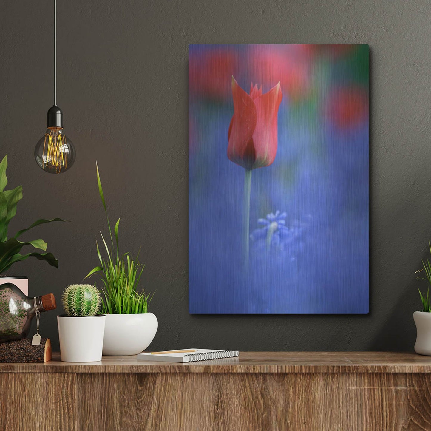 Luxe Metal Art 'Tulip No 3' by Istvan Nagy, Metal Wall Art,12x16