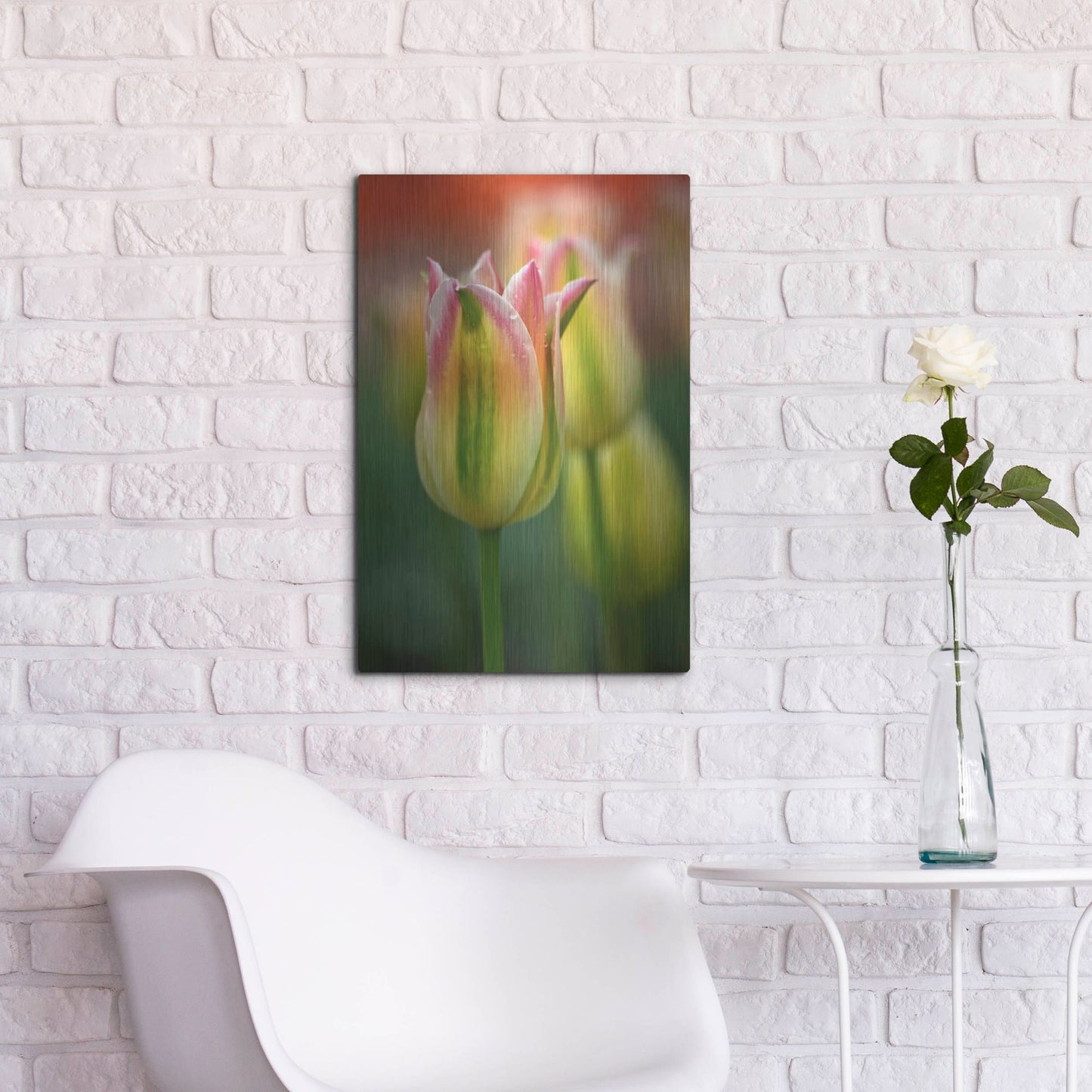 Luxe Metal Art 'Tulip No 4' by Istvan Nagy, Metal Wall Art,16x24