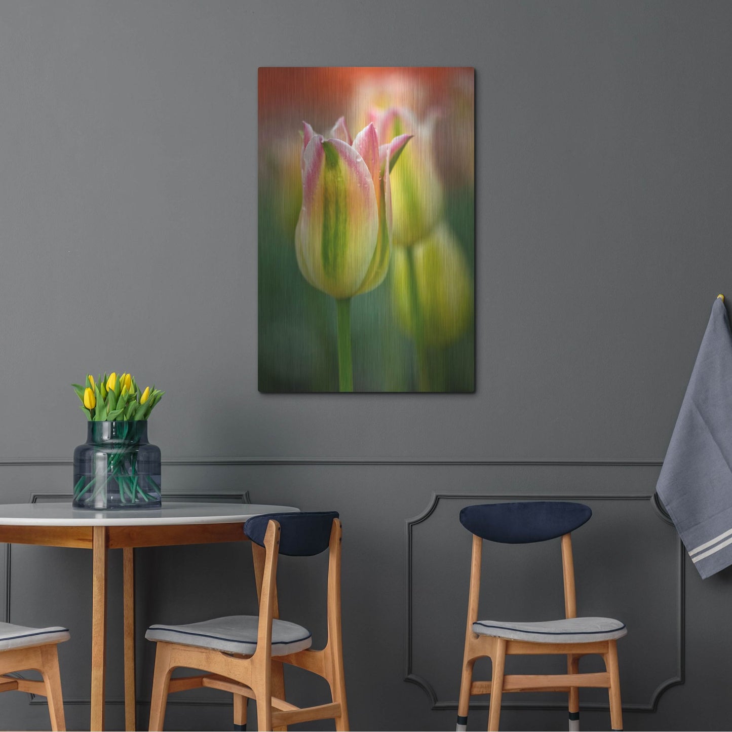 Luxe Metal Art 'Tulip No 4' by Istvan Nagy, Metal Wall Art,24x36