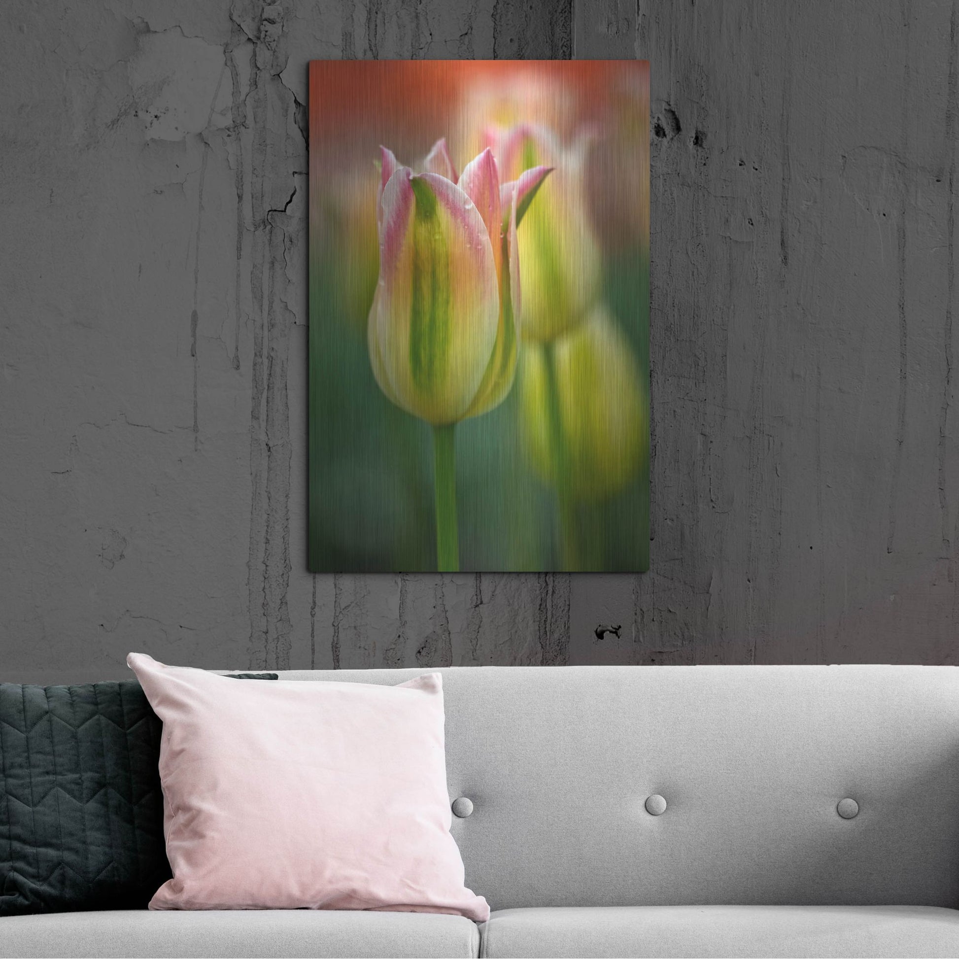 Luxe Metal Art 'Tulip No 4' by Istvan Nagy, Metal Wall Art,24x36