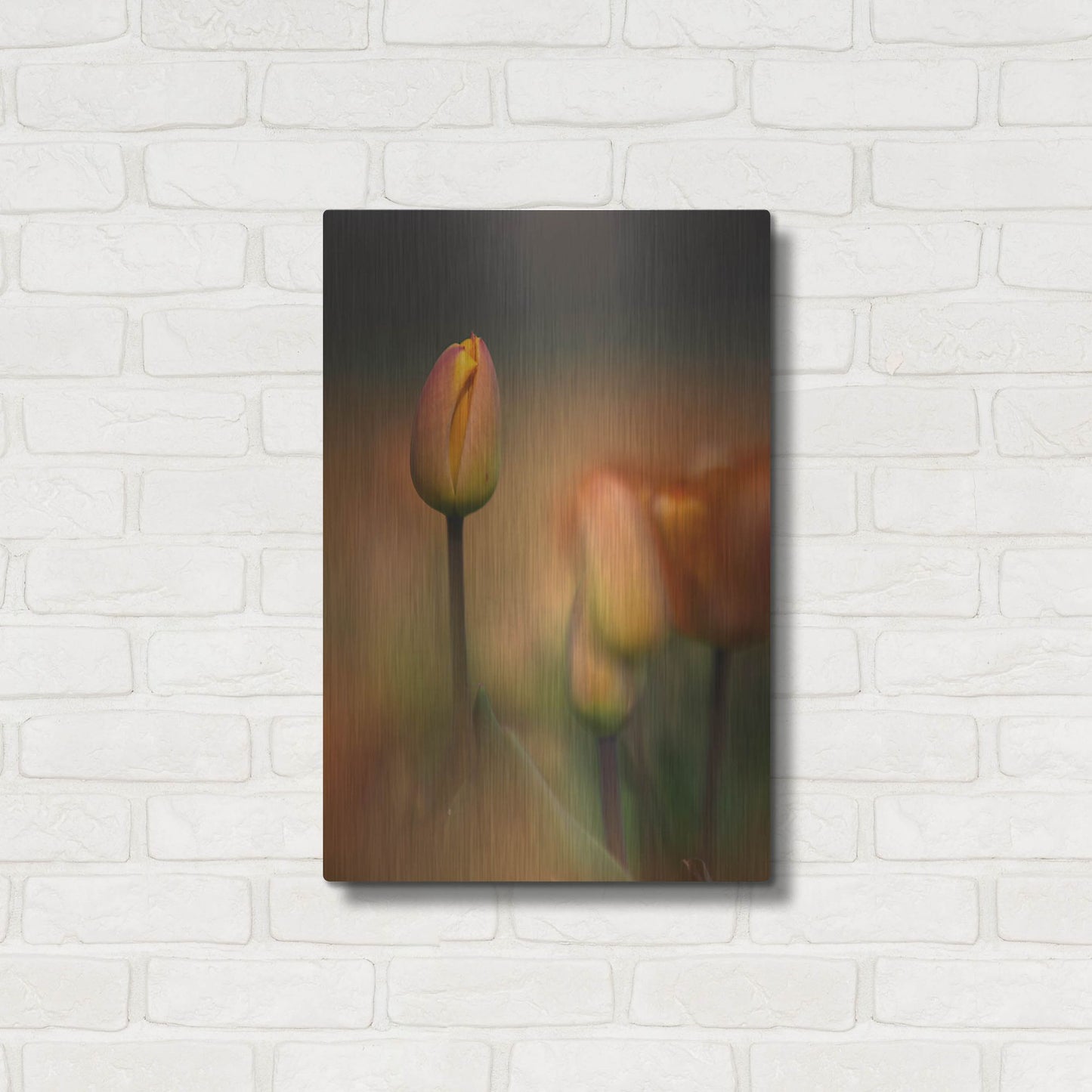 Luxe Metal Art 'Tulip No 5' by Istvan Nagy, Metal Wall Art,16x24