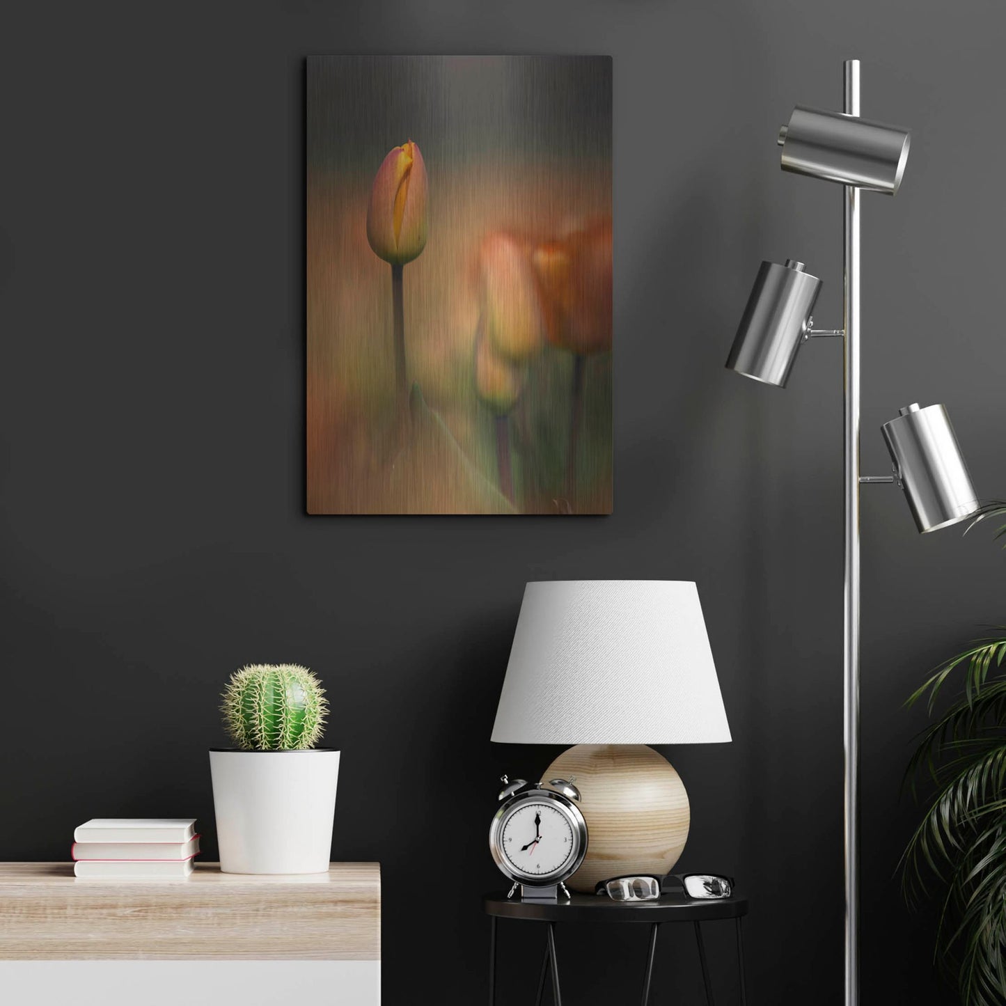 Luxe Metal Art 'Tulip No 5' by Istvan Nagy, Metal Wall Art,16x24