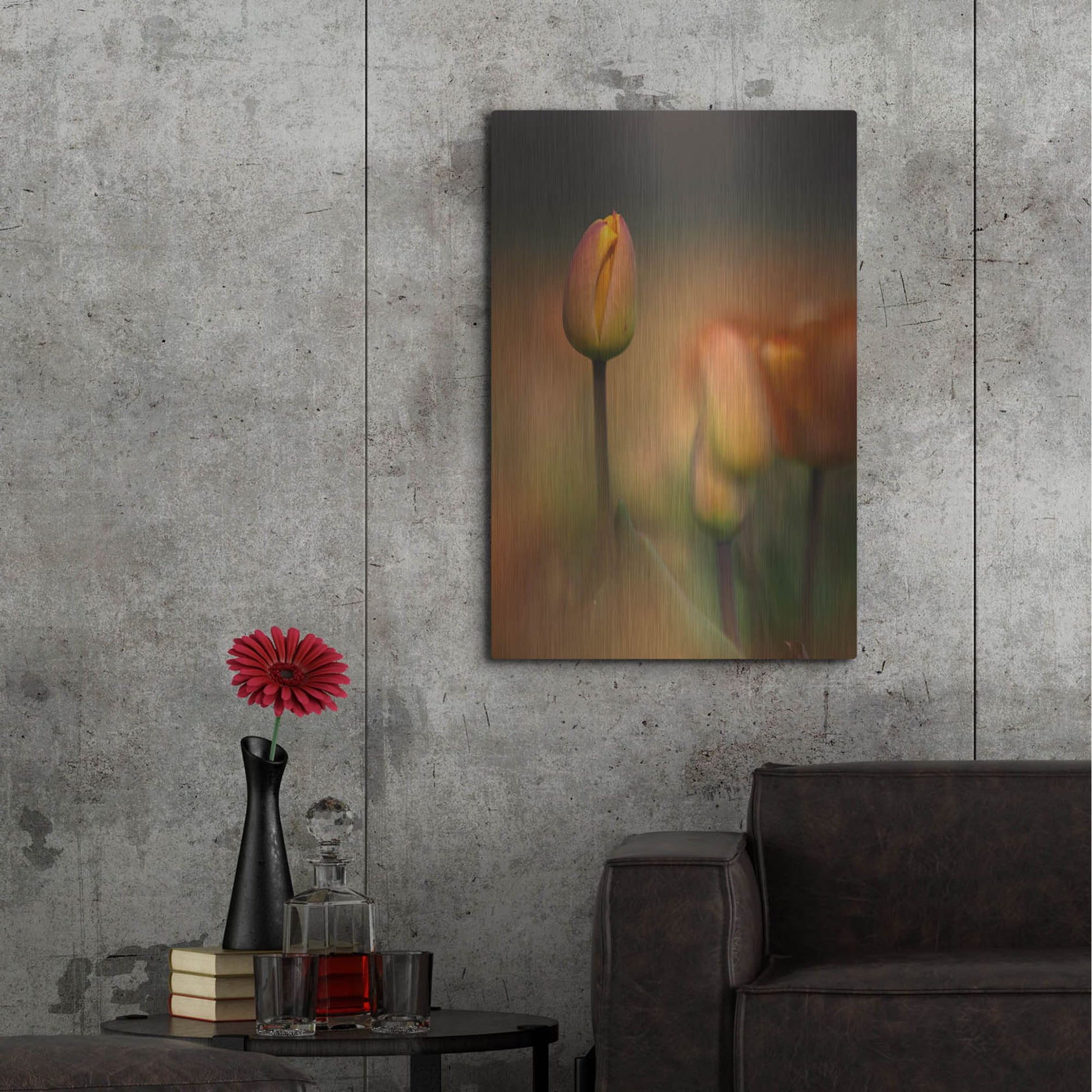 Luxe Metal Art 'Tulip No 5' by Istvan Nagy, Metal Wall Art,24x36