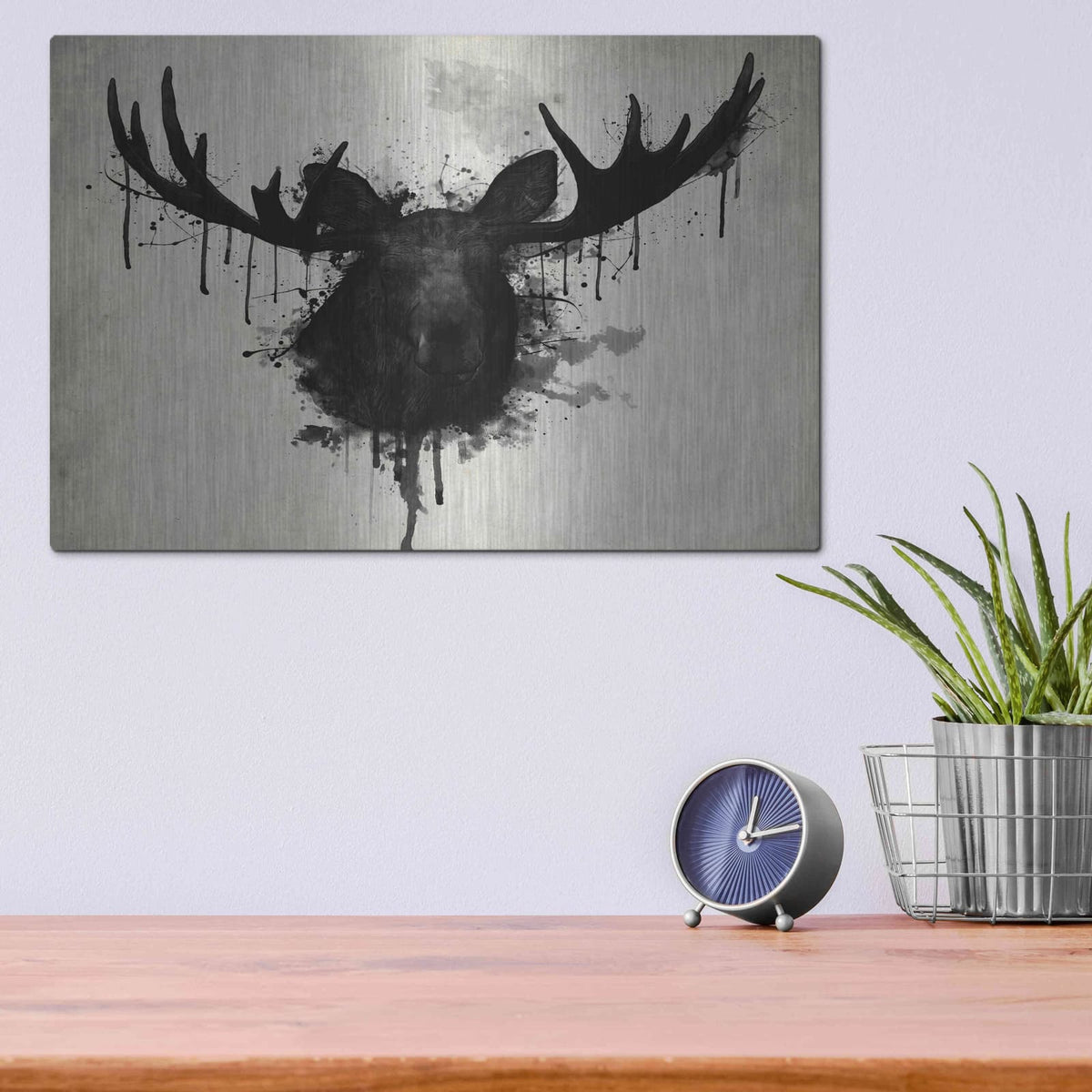 'Moose' by Nicklas Gustafsson – Metal Wall Art, 16x12 room view