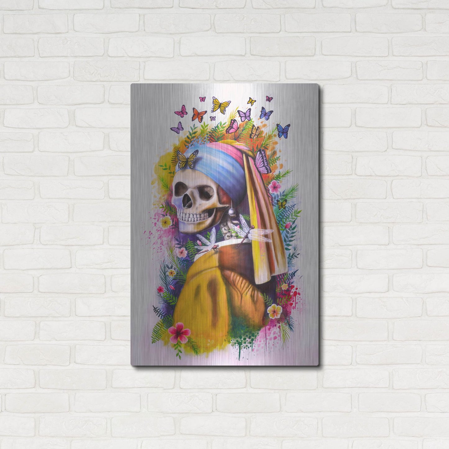 Luxe Metal Art 'Girl with Pearl Earring Bones' by Ivan Negrete, Metal Wall Art,24x36