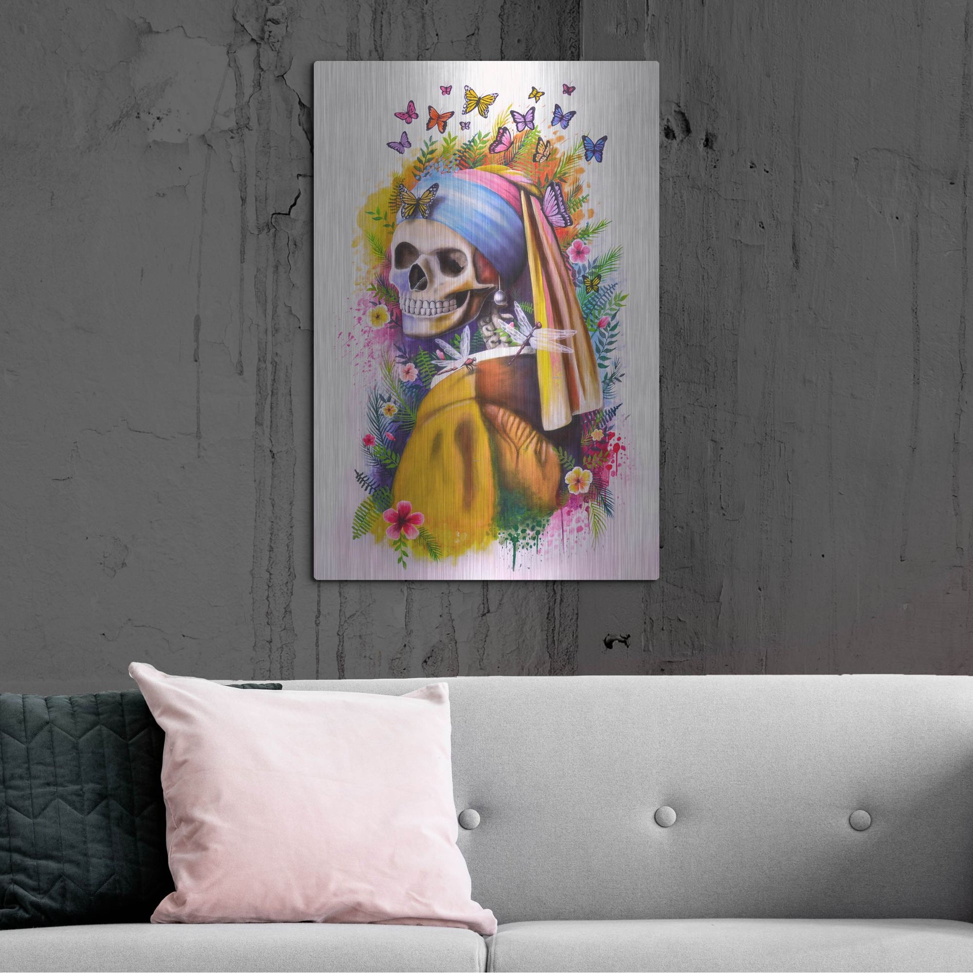 Luxe Metal Art 'Girl with Pearl Earring Bones' by Ivan Negrete, Metal Wall Art,24x36