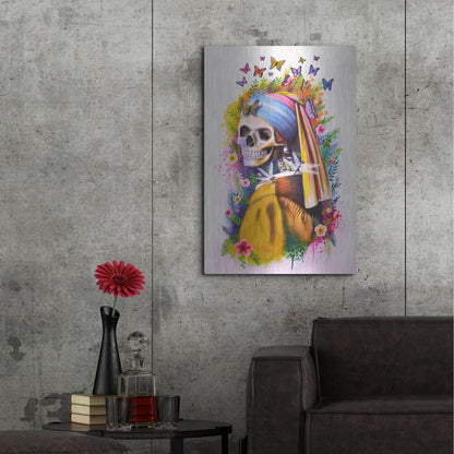 Luxe Metal Art 'Girl with Pearl Earring Bones' by Ivan Negrete, Metal Wall Art,24x36