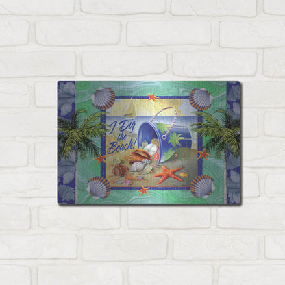 Luxe Metal Art 'Shell Bucket' by James and Kathleen Mazzotta, Metal Wall Art,16x12