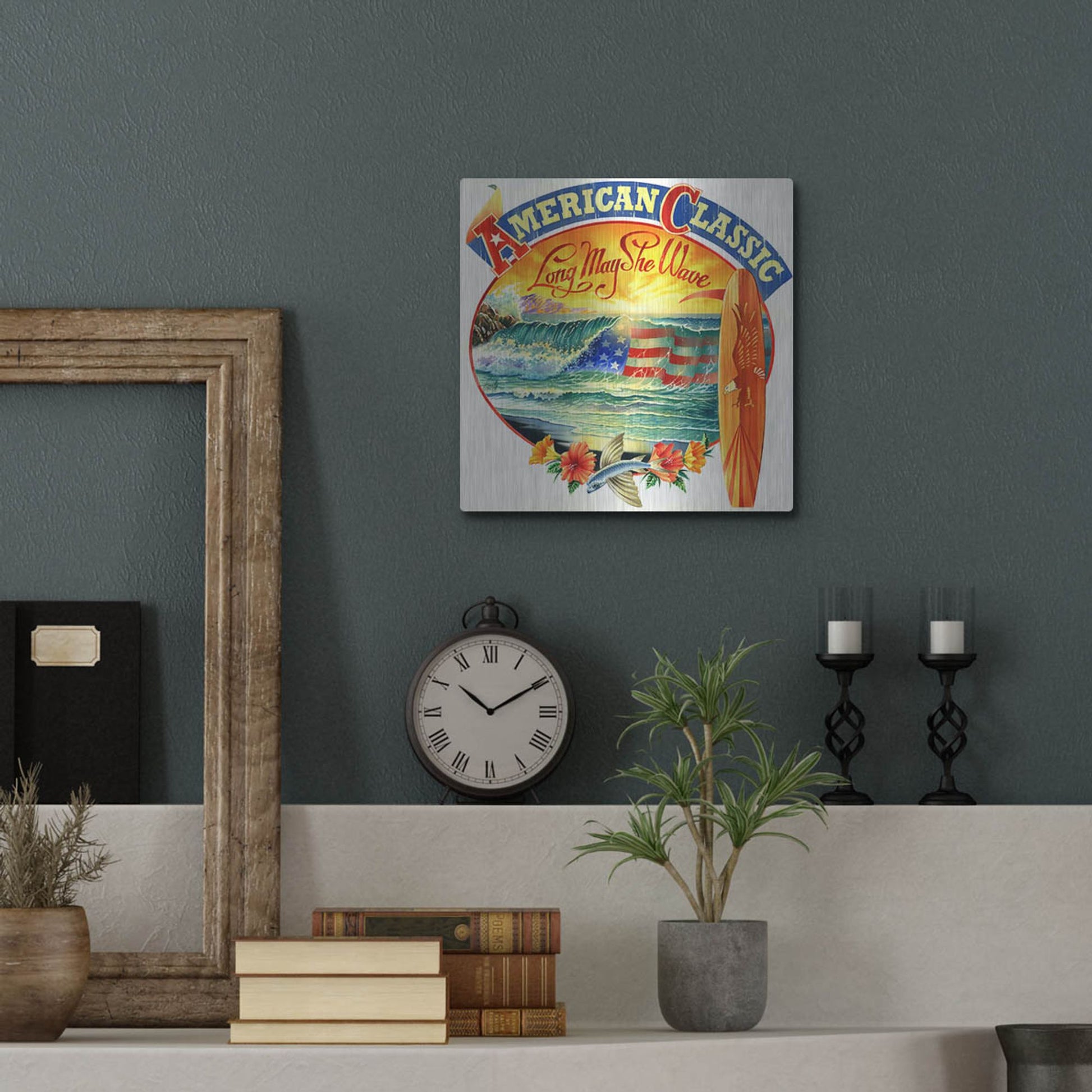 Luxe Metal Art 'American Classic' by James Mazzotta, Metal Wall Art,12x12