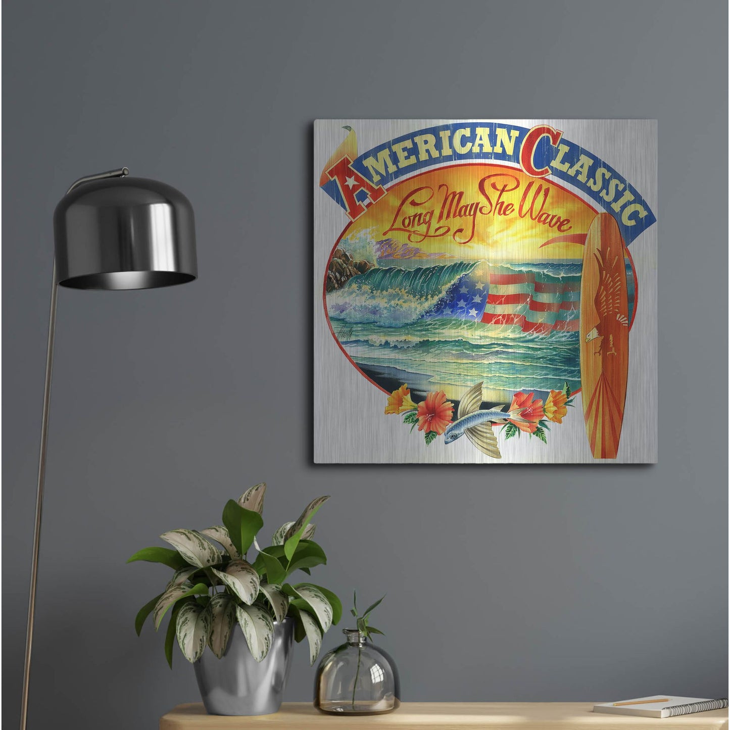 Luxe Metal Art 'American Classic' by James Mazzotta, Metal Wall Art,24x24