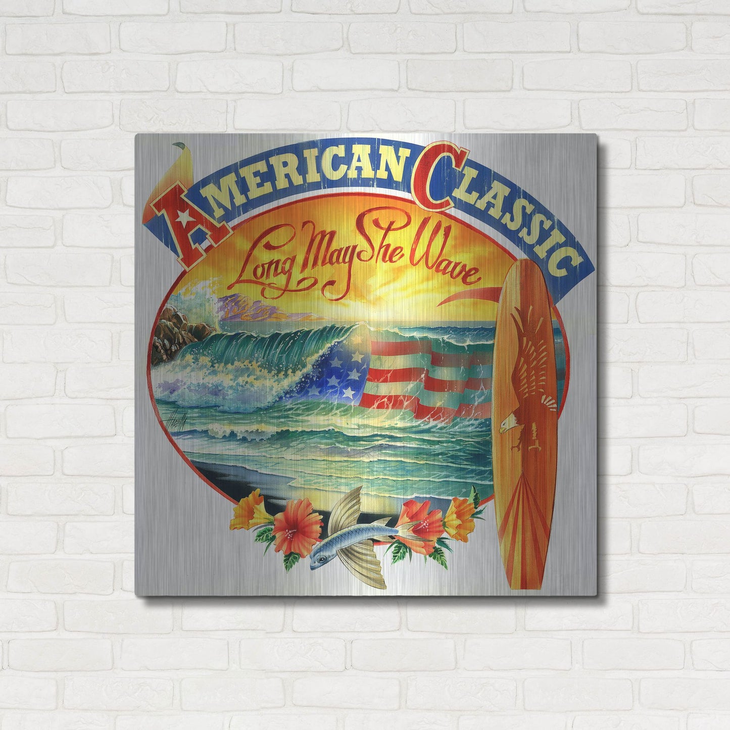 Luxe Metal Art 'American Classic' by James Mazzotta, Metal Wall Art,36x36