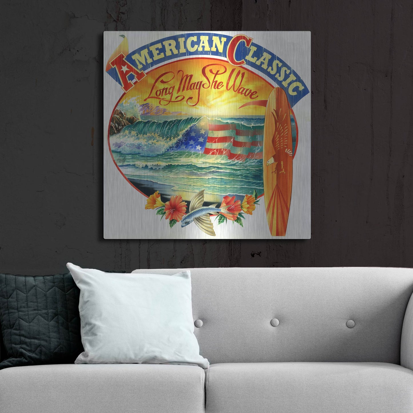 Luxe Metal Art 'American Classic' by James Mazzotta, Metal Wall Art,36x36