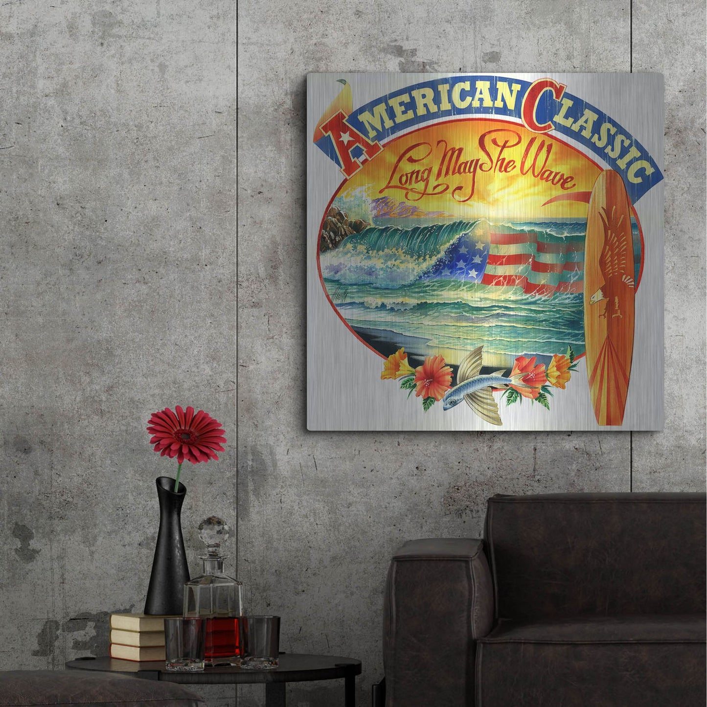 Luxe Metal Art 'American Classic' by James Mazzotta, Metal Wall Art,36x36