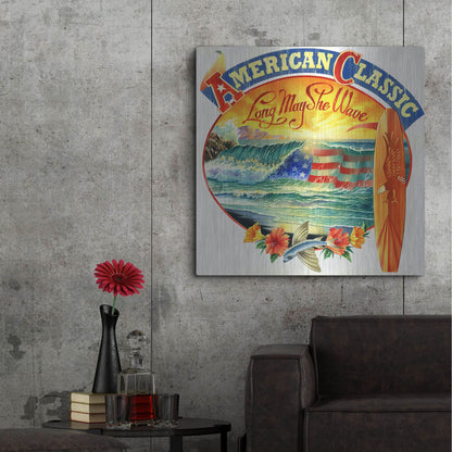 Luxe Metal Art 'American Classic' by James Mazzotta, Metal Wall Art,36x36