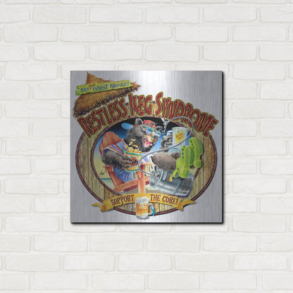 Luxe Metal Art 'BEAR Keg Syndrome' by James Mazzotta, Metal Wall Art,24x24
