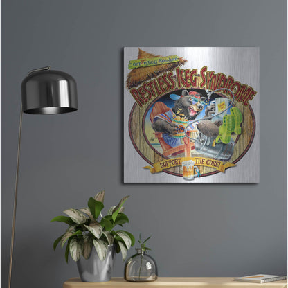 Luxe Metal Art 'BEAR Keg Syndrome' by James Mazzotta, Metal Wall Art,24x24