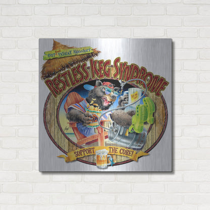Luxe Metal Art 'BEAR Keg Syndrome' by James Mazzotta, Metal Wall Art,36x36