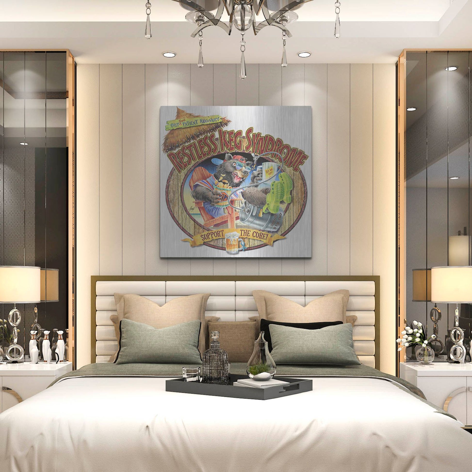 Luxe Metal Art 'BEAR Keg Syndrome' by James Mazzotta, Metal Wall Art,36x36