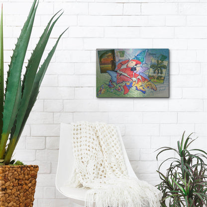 Luxe Metal Art 'Butterfly Postcards' by James Mazzotta, Metal Wall Art,16x12