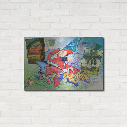 Luxe Metal Art 'Butterfly Postcards' by James Mazzotta, Metal Wall Art,36x24