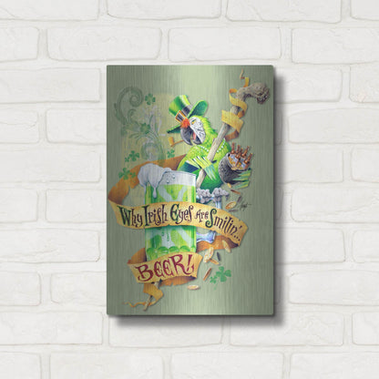 Luxe Metal Art 'Irish Eyes' by James Mazzotta, Metal Wall Art,12x16