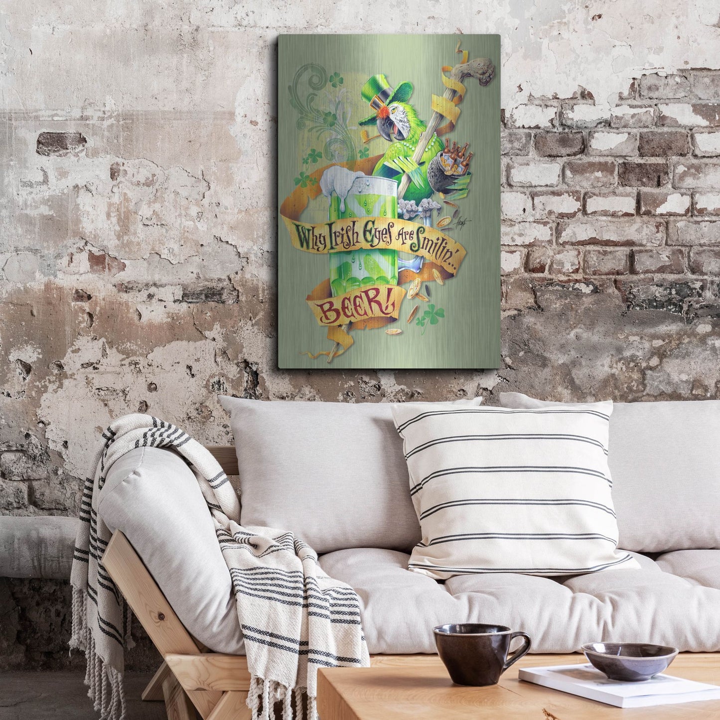 Luxe Metal Art 'Irish Eyes' by James Mazzotta, Metal Wall Art,24x36