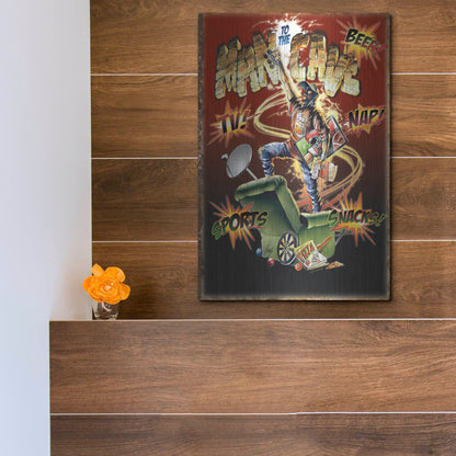 Luxe Metal Art 'Man Cave' by James Mazzotta, Metal Wall Art,12x16