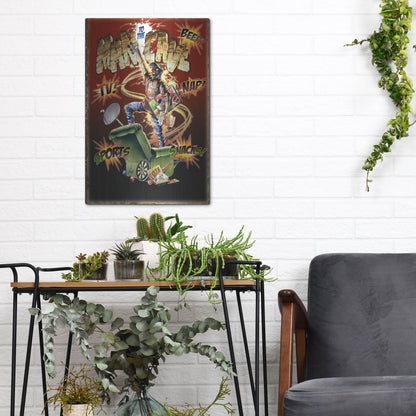 Luxe Metal Art 'Man Cave' by James Mazzotta, Metal Wall Art,12x16