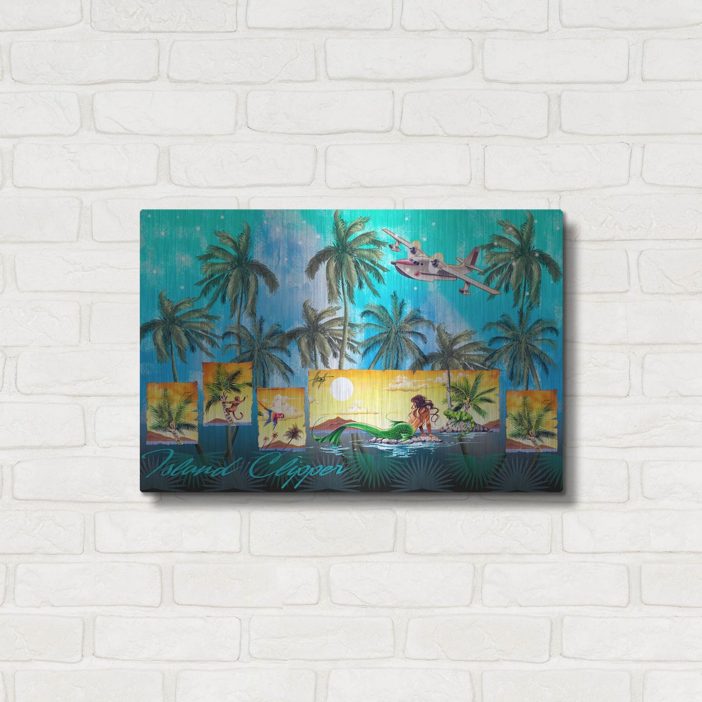 Luxe Metal Art 'Mermaid Clipper' by James Mazzotta, Metal Wall Art,24x16