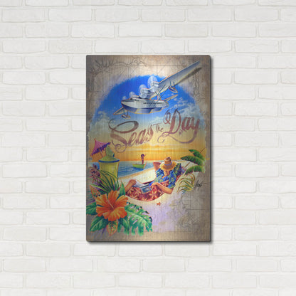 Luxe Metal Art 'Seas Day' by James Mazzotta, Metal Wall Art,24x36