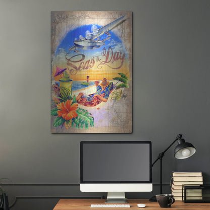 Luxe Metal Art 'Seas Day' by James Mazzotta, Metal Wall Art,24x36