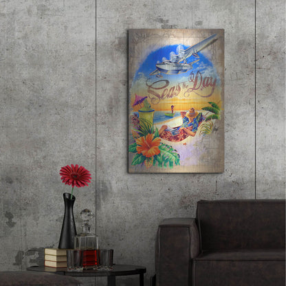 Luxe Metal Art 'Seas Day' by James Mazzotta, Metal Wall Art,24x36