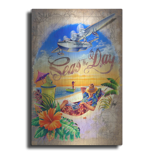 Luxe Metal Art 'Seas Day' by James Mazzotta, Metal Wall Art