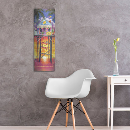 Luxe Metal Art 'Shackin Up' by James Mazzotta, Metal Wall Art,12x36