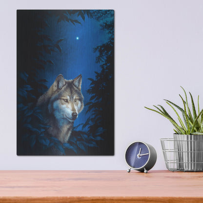 Luxe Metal Art 'Blue Forest' by Joh Naito, Metal Wall Art,12x16