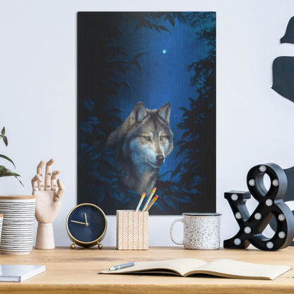 Luxe Metal Art 'Blue Forest' by Joh Naito, Metal Wall Art,12x16