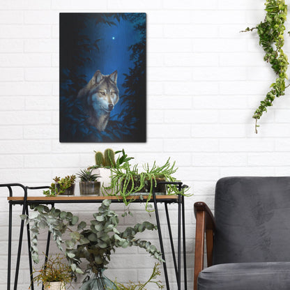 Luxe Metal Art 'Blue Forest' by Joh Naito, Metal Wall Art,12x16