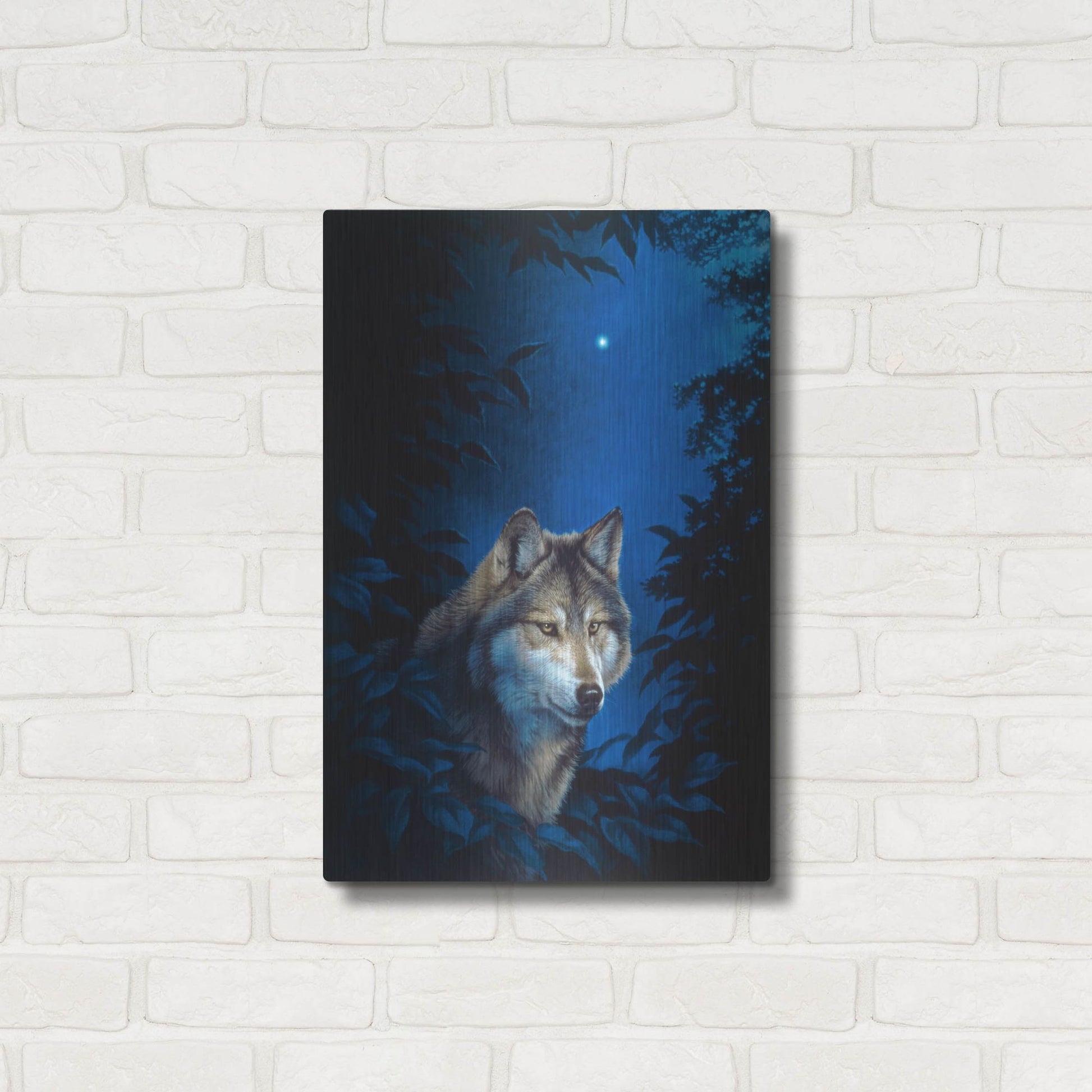 Luxe Metal Art 'Blue Forest' by Joh Naito, Metal Wall Art,16x24
