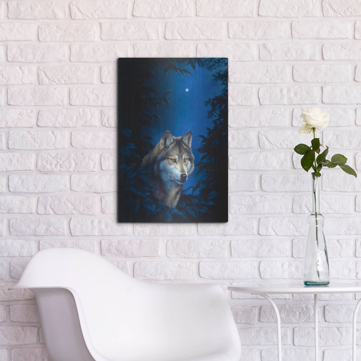 Luxe Metal Art 'Blue Forest' by Joh Naito, Metal Wall Art,16x24