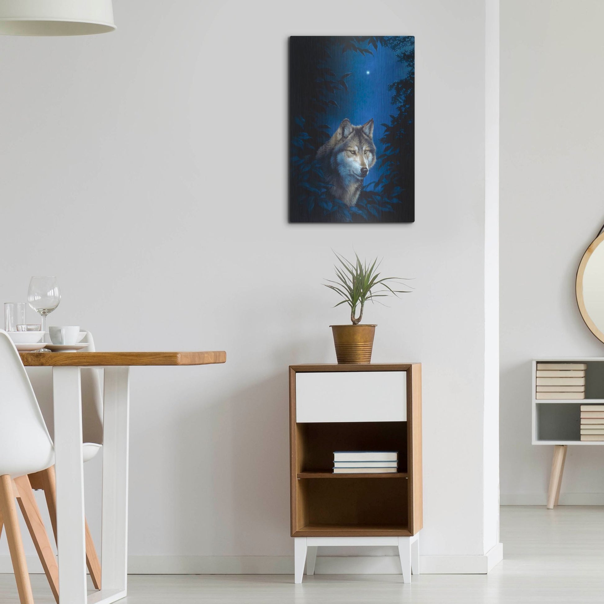 Luxe Metal Art 'Blue Forest' by Joh Naito, Metal Wall Art,16x24