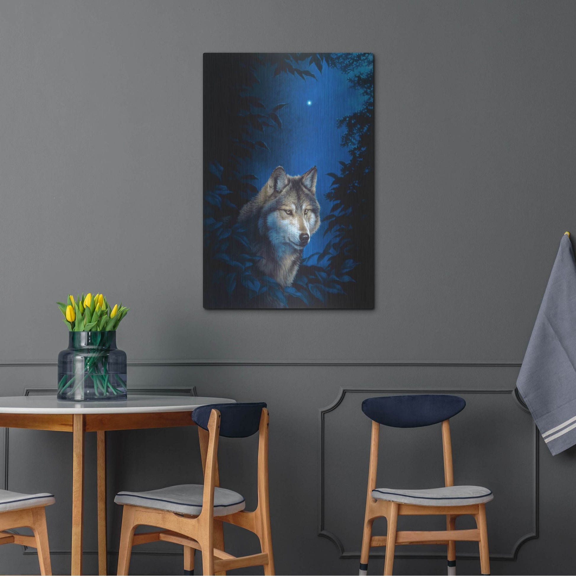 Luxe Metal Art 'Blue Forest' by Joh Naito, Metal Wall Art,24x36